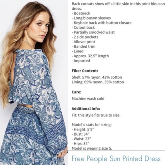 SOLD!! Free People Boho Silver Sun Printed Tunic Dress - Picture 2 of 2